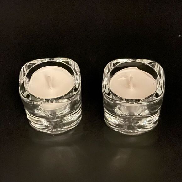 Fidenza Vitraria Italy Glass Votive Candle Holder Set - Picture 3 of 16